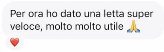 Screenshot del messaggio originale: molto molto utile