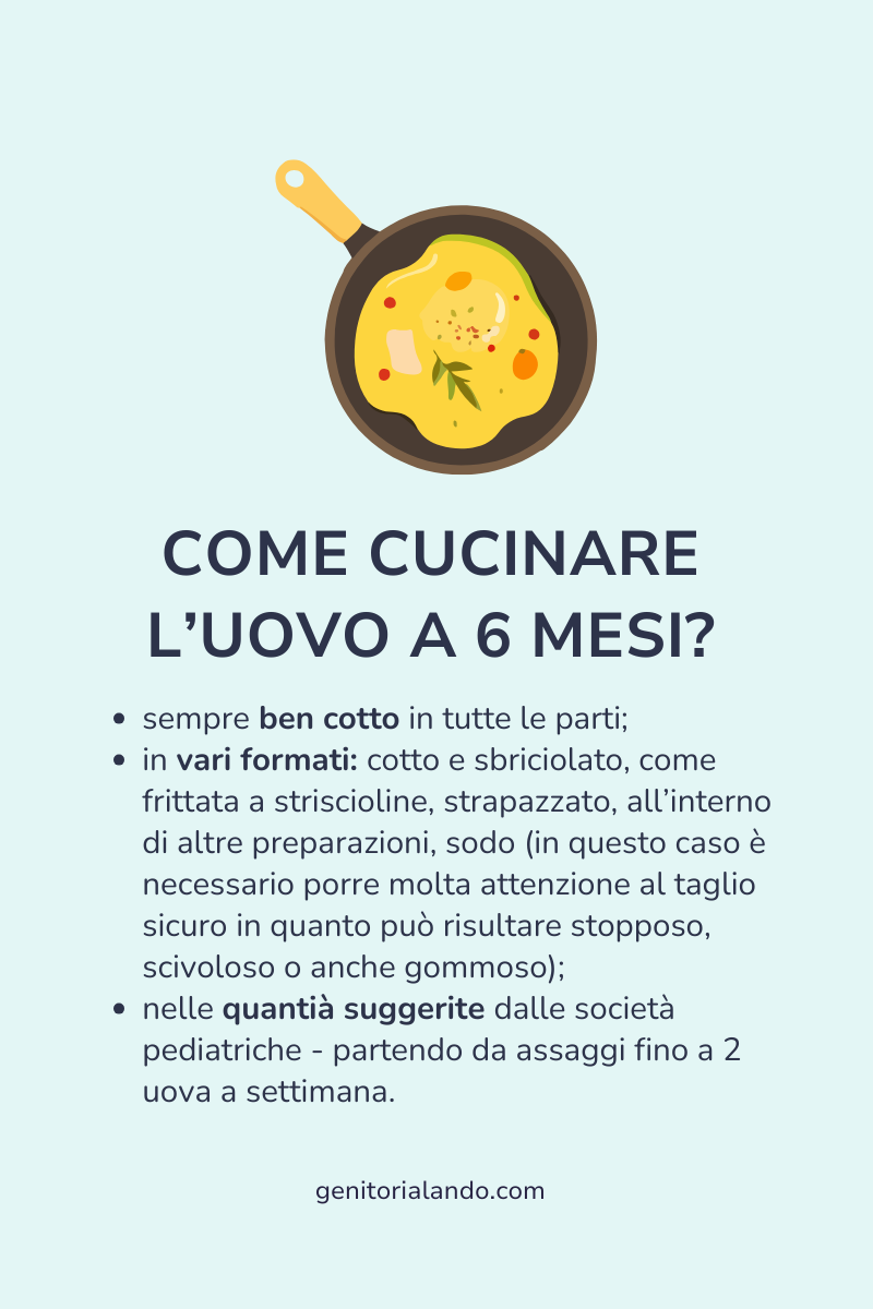 Come cucinare uovo svezzamento